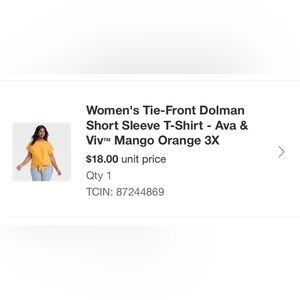 Tie front dolman shirt Ava and viv color mango